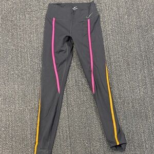 Nike Black Leggings with Pink and Yellow Accents